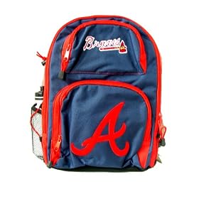 MLB Sports Back Pack - Atlanta Braves Backpack with Bottle