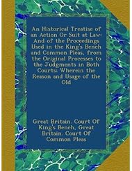Book: An Historical Treatise of an Action Or Suit at Law: And of the Proceedings Used in the Kings Bench and Common Pleas, from the Original Processes to ... Wherein the Reason and Usage of the Old - Ulan Press