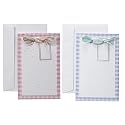 Set of 50 Gingham Dot Photo Baby Announcements - Pink