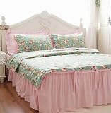 Shabby and Elegant Spring Garden with Ties Bedding Set-queen