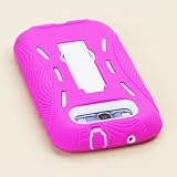 Kickstand Hybrid Hard Gel Case with Stand for Verizon, Sprint, T-Mobile, AT&T Samsung Galaxy S3 I9300, I747 - Pink and White ~ wireless accessories