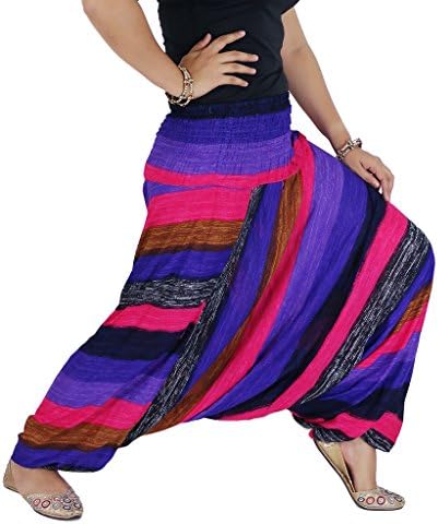 Villas - Rainbow Collection- Super Soft Loose 2 in 1 Harem Pants &amp; Jumpsuit (Pink)