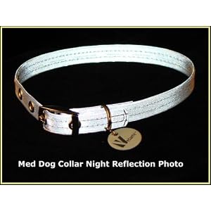 Vedante Super Reflective Dog Collar with Bonus Glow in the Dark Tag