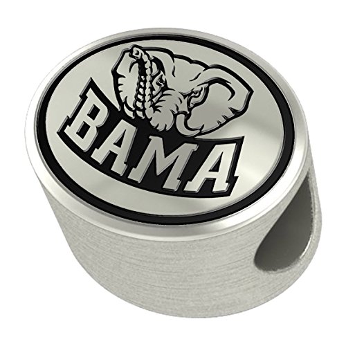 Alabama Crimson Tide Silver Antiqued Bead Fits All European Style Charm Bracelets
