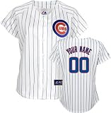MLB Women's Chicago Cubs Replica Jersey Personalized (White/Royal Blue Pinstripe, Medium)