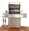 Range 4 Burner Gas Grill with Hob - stainless steel