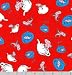 Seuss Cat in the Hat Fish Red Fabric Three Yards (2.7m)