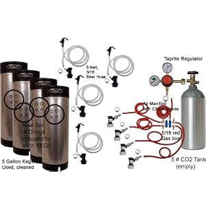 Cornelius Homebrew Kegerator Kit 4 Keg Basic Kit with 5#co2 and Kegs