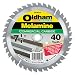 Oldham 725MEL40 Commercial 7-1/4-Inch 40 Tooth Hi-ATB Melamine Cutting Saw Blade with 5/8-Inch and Diamond Knockout Arbor
