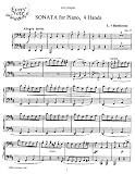 cover of Beethoven Sonata for Piano 4 Hands, Op. 6: Instantly download and print sheet music