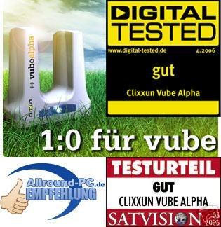 CLIXXUN VUBE ALPHA AKTIVE DVB-T DESIGN ANTENNE IN SILBER ! KLASSE ANTENNE, TESTSIEGER