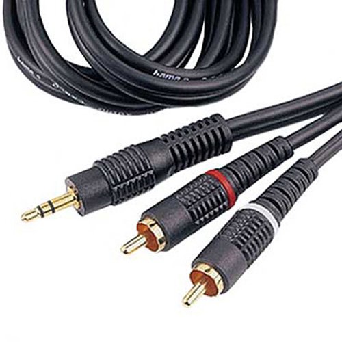 Hama Audio-Verbindungskabel 3,5-mm-Klinken-St. Stereo – 2 Cinch-St., 5 m