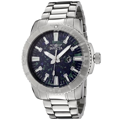 Invicta Men's 0105 II Collection Stainless Steel Azurite Stone Dial Watch