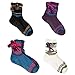 4 Pairs Slipper Socks Booties Tassle Pom-Pom Non-Slip Fits Shoe 5-10 Size 9-11