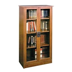 Glass Door Bookcase - Oak