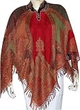 Wool Ponchos Dress in Jacquard Design 40  x 40  (pnch229)
