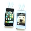 Bunny Crystal Skin Case for Apple iPhone 4 & 4S, Shiny White