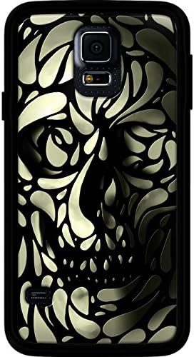 The Kase Collection Case for Samsung Galaxy S5, Glossy Black silicone coated Skull 4 by Ali Gulec Black Unique size