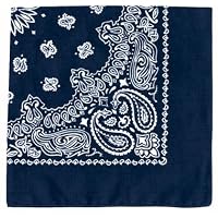 View ratings for Navy Paisley Cotton Bandanna