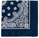 Navy Paisley Cotton Bandanna