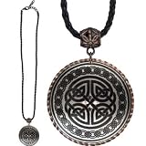Symbolic Celtic Knot Brass & Copper Leather Choker and Pendant