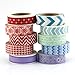 BEST Washi Masking Tape (Set of 10) Japanese Paper Tape Collection - An Assortment of Decorative Tape Mix of Red, Blue, Purple, Colorful Geometric Patterns for Adhesive Scrapbooking Get Creative Now!