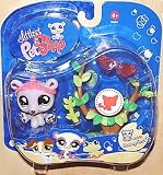 Hasbro Littlest Pet Shop - Portable Pets - Hungriest - lila Polar B�r / Eisb�r #833 - mit Baum & Sonnenbrille - OVP