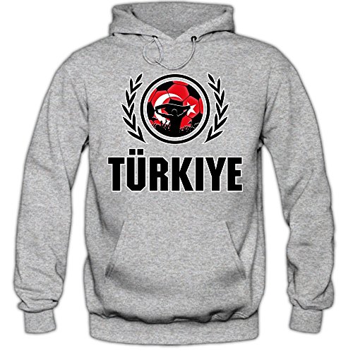 Türkei EM 2016 #2 Hoody | Fußball | Herren | Trikot | Ay-Yildizlilar | Nationalmannschaft, Farbe:Graumeliert (Greymelange F421);Größe:S