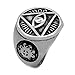 ELFASIO Men Stainless Steel Rings Illuminati The All-Seeing-Eye Pyramid/Eye Symbol Ring Size 13