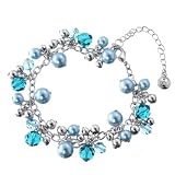 Oliver Weber 8292 Rhodium Plated Metal Swarovski Blue Crystal Ladies Bracelet