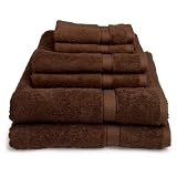 Pike Street 100% Egyptian Cotton 725-Gram 6-Piece Towel Set, Cocoa