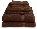 Pike Street 100% Egyptian Cotton 725-Gram 6-Piece Towel Set, Cocoa