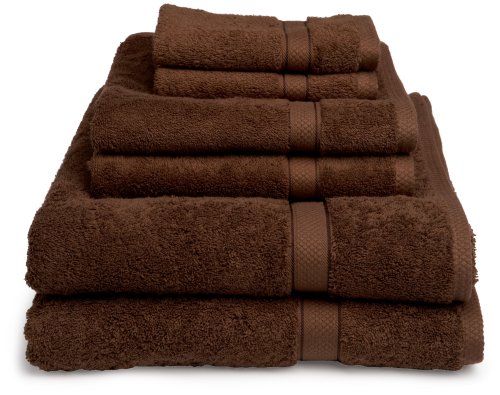 Pike Street 100% Egyptian Cotton 725-Gram 6-Piece Towel Set, Cocoa