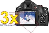 3 Canon PowerShot SX30 IS Digital Camera Premium Clear LCD Screen Protector Cover Guard Shield Film Kit, No cutting is required! Perfect fit with satisfaction guaranteed! 3 Canon PowerShot SX30 IS Digital Camera Premium Clear LCD Screen Protector Cover Guard Shield Film Kit, No cutting is required! Perfect fit with satisfaction guaranteed!