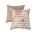 Pillow Perfect Decorative Madame French Laundry Square Toss Pillow, Linen/Red