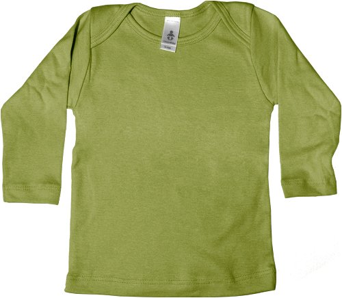Infant Baby Rib Long Sleeve Lap Tee, Olive, 18-24