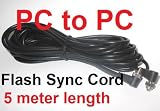 Maxim - 5 Meter PC to PC, Male to Male Flash PC Sync Cord Cable for Nikon Canon Sony Olympus Pentax Fuji etc.. 'Screw lock' type plugs,  By Maxim Foto Supplies.