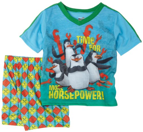 Kids Headquarters Sleepwear  Boys Penguins Of Madagascar Pajama,Blue/Green