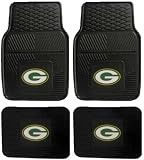 NFL Green Bay Packers Car Floor Mats Heavy Duty 4-Piece Vinyl - Front and Rear
