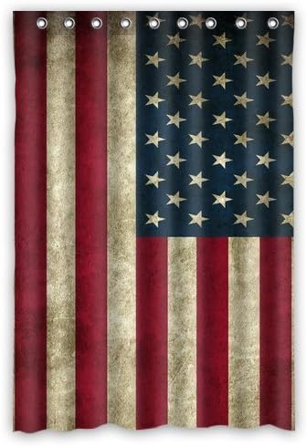 Hot Sale Shop Custom Waterproof Polyester Bathroom Fabric Shower Curtain decor 48" x 72" American Flag Design Print
