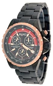 Bianci Professional Commando Series All Black IP Swiss Movement Military Style Chrongraph Watch Model 1879M2
