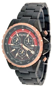 Bianci Professional Commando Series All Black IP Swiss Movement Military Style Chrongraph Watch Model 1879M2