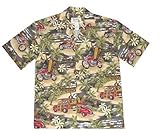 MEN'S SANDY BEACH SURF HAWAIIAN ALOHA SHIRT, 2XL, BLACK
