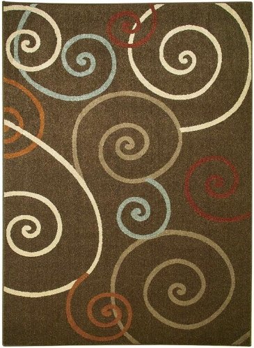 Cyclone Area Rug, 6'7x9'3, BROWN