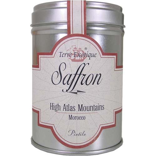 Saffron from the Upper Atlas, Morocco, Terre Exotique, 0.03oz tin