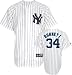 A.J. Burnett Jersey: Adult 2009 Majestic Home Pinstripe Replica #34 New York Yankees Jersey - Medium