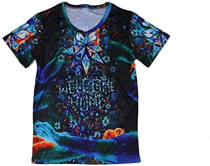 Mafiale Mens V-neck Clown Pattern T-shirt (L, Taa0116 artistic)
