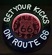 Classic 'Get Your Kicks' Sign on U.S. Route 66 - Iconic Photographic Print by Carol M. Highsmith