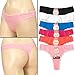 6pk Womens Cotton Spandex Thong Lace Trim Underwear No Ride Stretch Comfort Sexy