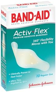 Band-aid Brand Adhesive Bandages Activ-Flex Regular, 10 Count Box, (Pack of 2)